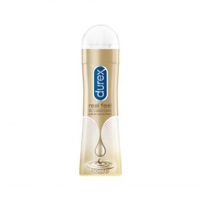 Frasco de gel lubrificante Durex Real Feel 50ml