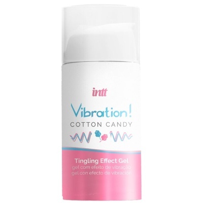 Frasco de gel intt Vibration! COTTON CANDY com rótulo branco e rosa
