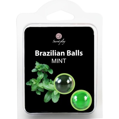 Embalagem de bolas Brazilian Balls Mint com folhas de hortelã