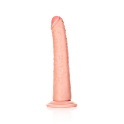 Dildo cor de pele com textura realista e base alargada
