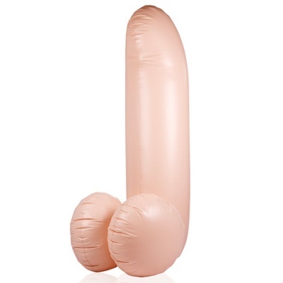 Balão insuflável cor creme em forma fálica