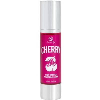 Frasco de lubrificante Cherry Hot Effect Kissable Lube da Secret Play