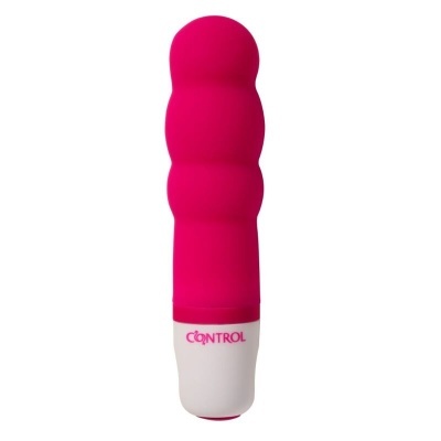 Vibrador rosa com base branca e texto CONTROL