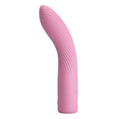 vibrador rosa texturizado em silicone curvado