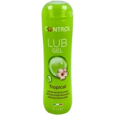 Frasco verde de gel lubrificante tropical Control LUB GEL 75 ml