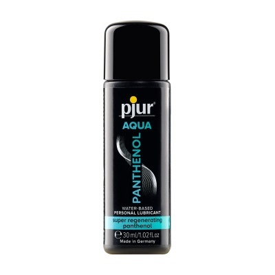 Frasco preto de lubrificante pessoal à base de água pjur AQUA PANTHENOL