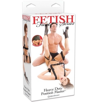 Embalagem de produto Fetish Fantasy Series com casal em arnês preto e máscara preta grátis