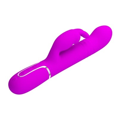 Vibrador rosa com design anatómico e botão de controlo