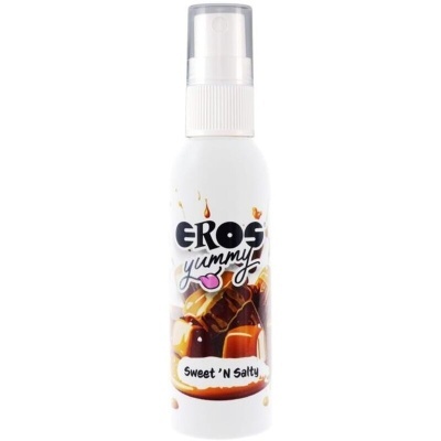 Frasco spray EROS yummy Sweet N Salty branco com caramelos