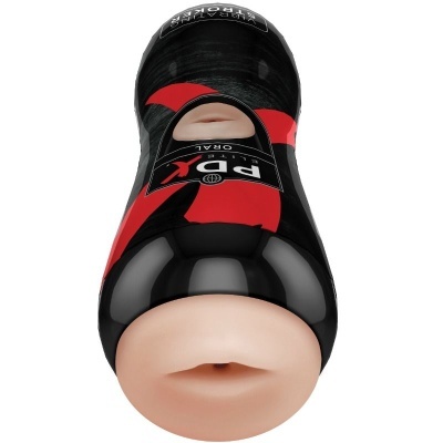 Masturbador masculino preto e vermelho com entrada textura suave