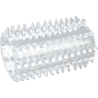 Capa transparente com textura de pinos em silicone ou plástico flexível