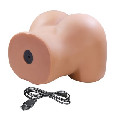 Modelo anatómico de nádegas cor de pele com cabo USB preto