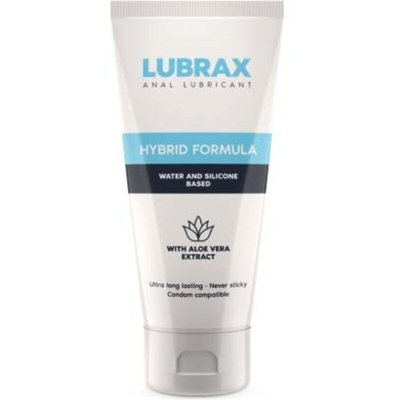 Tubo branco de lubrificante anal LUBRAX com tampa cinzenta