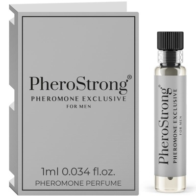 perfume de feromona PheroStrong em embalagem e caixa cinza