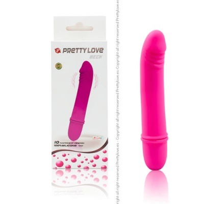 Vibrador rosa de silicone e embalagem PRETTY LOVE TECH