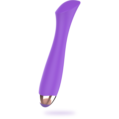 Produto roxo ergonómico com detalhe metálico dourado