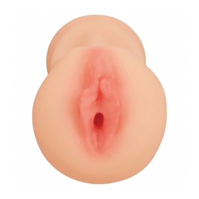 Masturbador masculino de silicone em tom pele com entrada rosa
