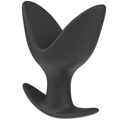 Dispositivo preto em silicone com três pontas e base larga