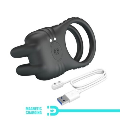 Anel preto de silicone com cabo USB para carregamento magnético
