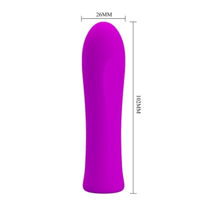 Objeto cilíndrico roxo com medidas 102MM x 26MM