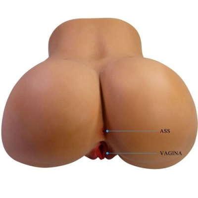 modelo anatómico em silicone cor de pele das partes íntimas femininas rotulado