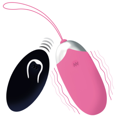 Brinquedo sexual vibratório rosa com controle remoto preto