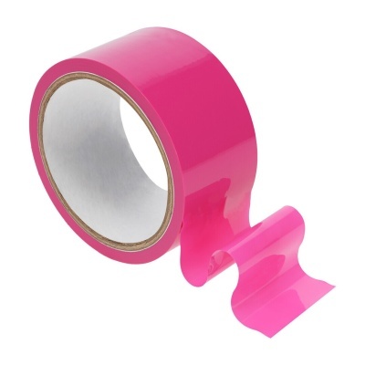 Fita adesiva rosa larga desenrolada