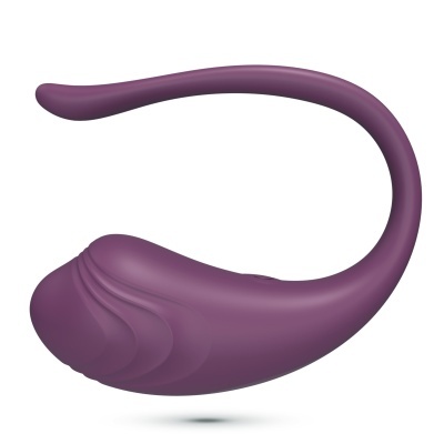 Produto curvo roxo em silicone com textura e relevos