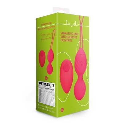 Caixa verde com vibrador cor-de-rosa e controlo remoto
