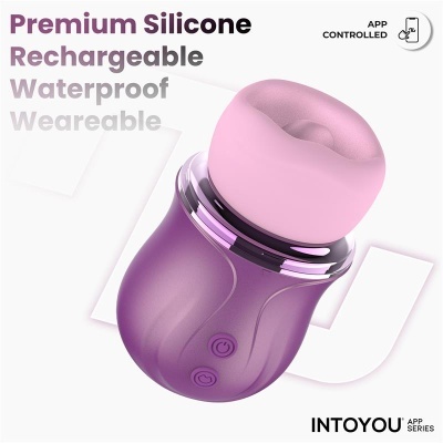 Dispositivo eletrônico roxo e rosa em silicone com botões de controle