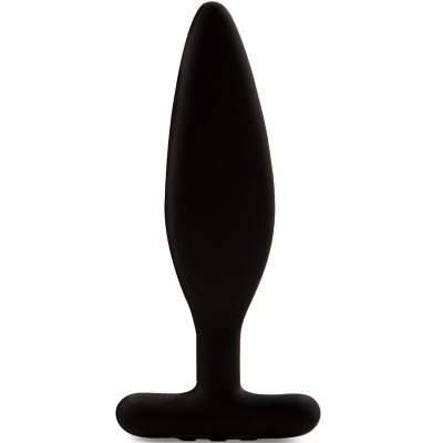 Plug anal preto cónico com base em T