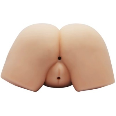 Modelo em silicone corpo humano metade inferior com duas aberturas pretas