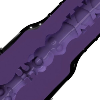 Secador de cabelo roxo com textura variada e estrutura preta brilhante