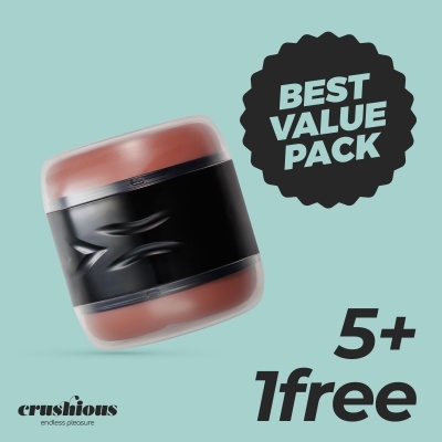 Frasco preto com tampa transparente e selo BEST VALUE PACK