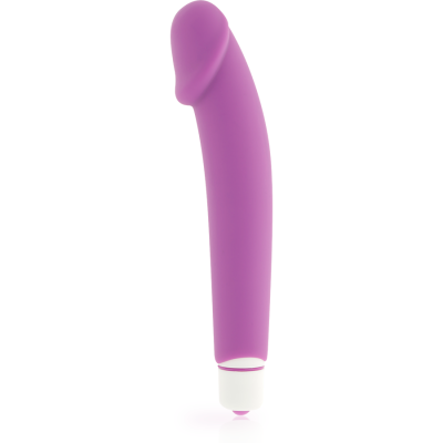 Vibrador de silicone roxo com extremidade branca