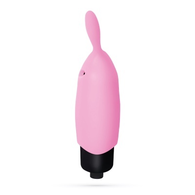 Dispositivo cor-de-rosa com base preta sobre fundo branco