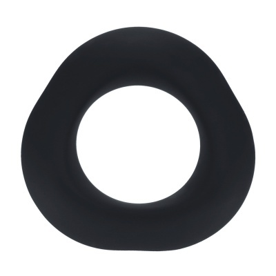Anel preto de silicone circular com bordas onduladas