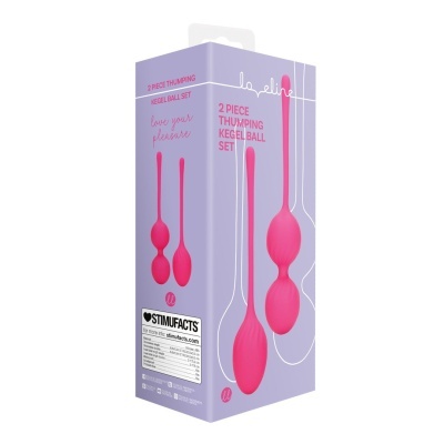 Conjunto de bolas Kegel cor-de-rosa em caixa lilás