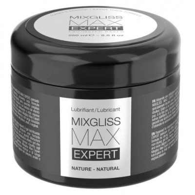 Frasco preto de lubrificante MIXGLISS MAX EXPERT NATURE - NATURAL 250 ml