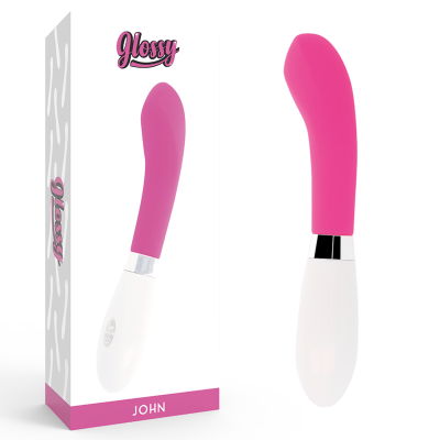 Vibrador rosa e branco com embalagem Glossy JOHN