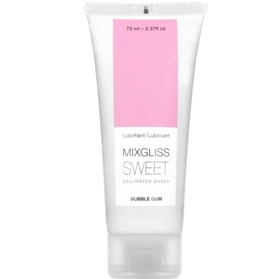 Tubo transparente de lubrificante Mixgliss Sweet bubble gum 70 ml