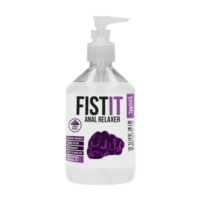 Frasco plástico com doseador e rótulo branco FISTIT ANAL RELAXER