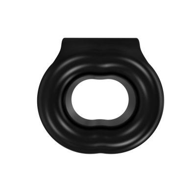 Anel em silicone preto com abertura oval