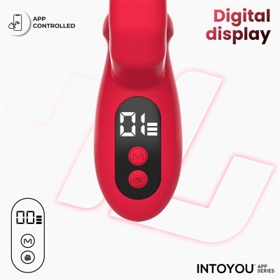 Dispositivo vermelho com visor digital e botões M e S