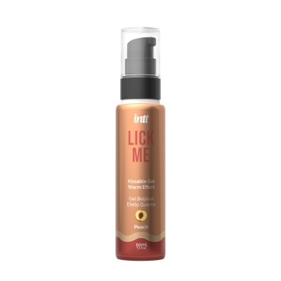Frasco de gel beijável peach com válvula doseadora e tampa transparente