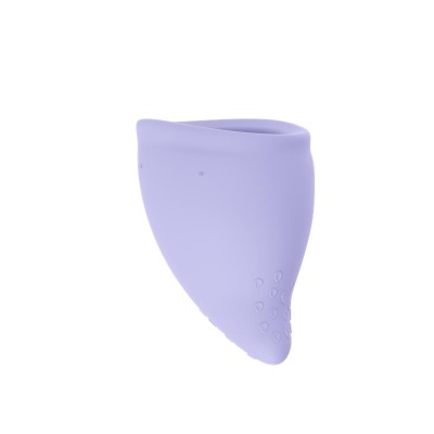 Dispositivo em silicone lilás com textura de gotas em relevo