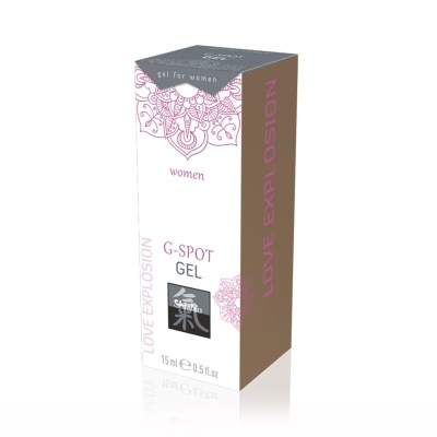 Embalagem de gel para mulheres com design floral cor de rosa e texto em branco e castanho