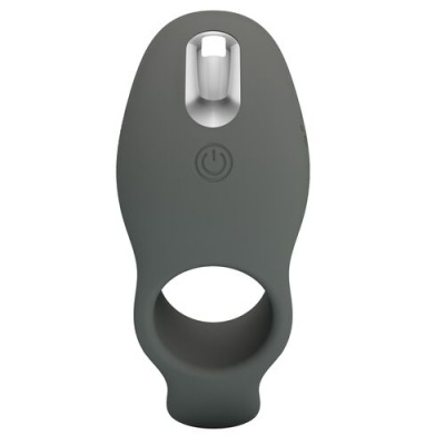 Anel vibratório cinzento com botão de power