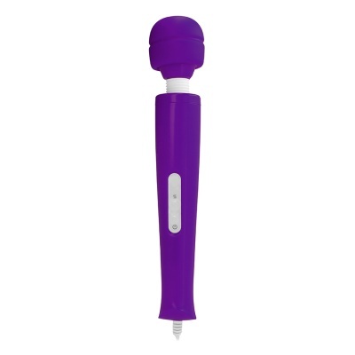 Vibrador massageador roxo com painel de controlo branco