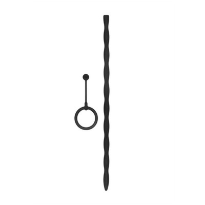 Conjunto de duas varas pretas finas e longas sobre fundo branco